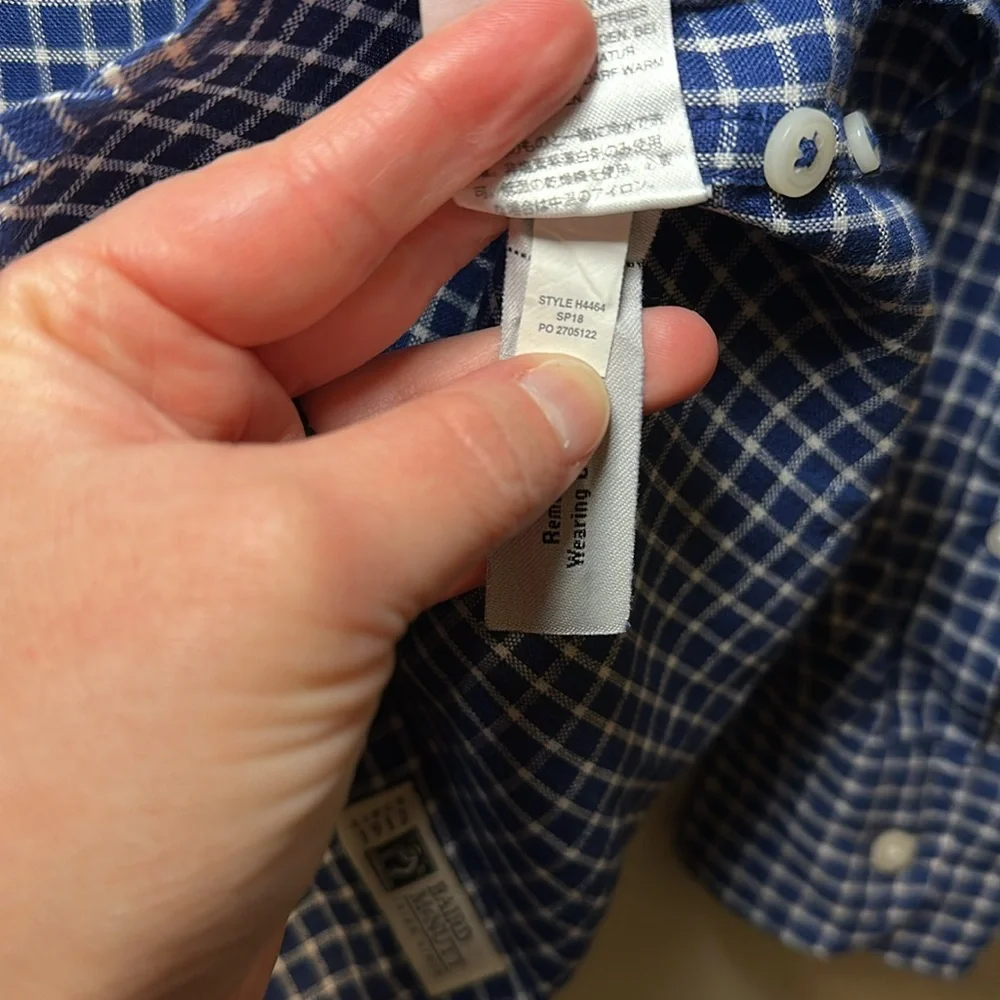 J. Crew Men’s Blue Checkered Slim Long Sleeve Irish Linen Button Down Shirt Sz S